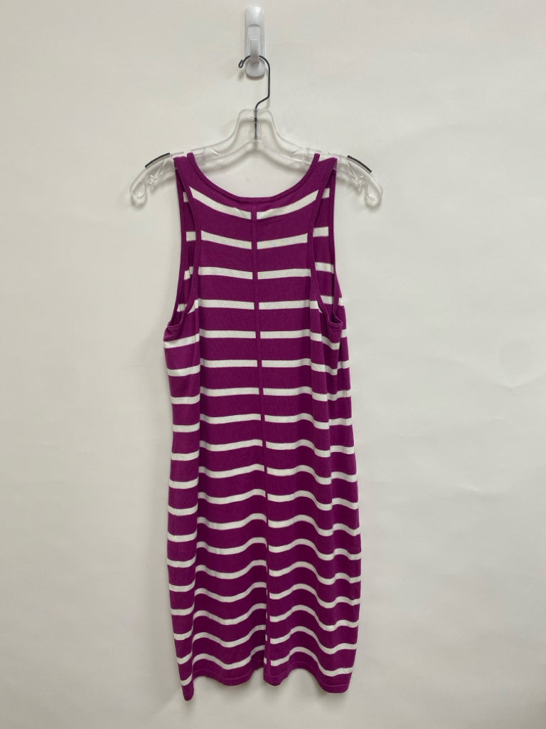 NWT Tommy Bahama Size L Purple White Striped Sleeveless Ladies Dress