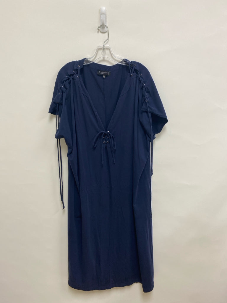 ELOQUII  SIZE  26/28 Navy Lace-Up Plus Size Dress