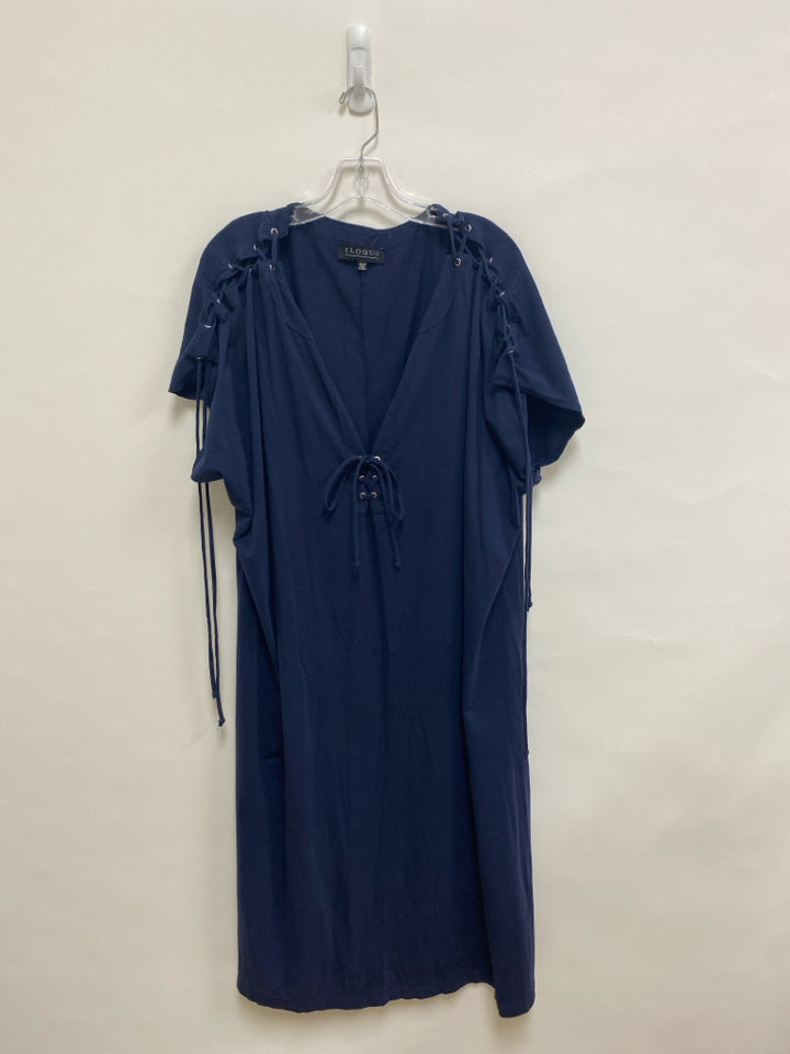 ELOQUII  SIZE  26/28 Navy Lace-Up Plus Size Dress