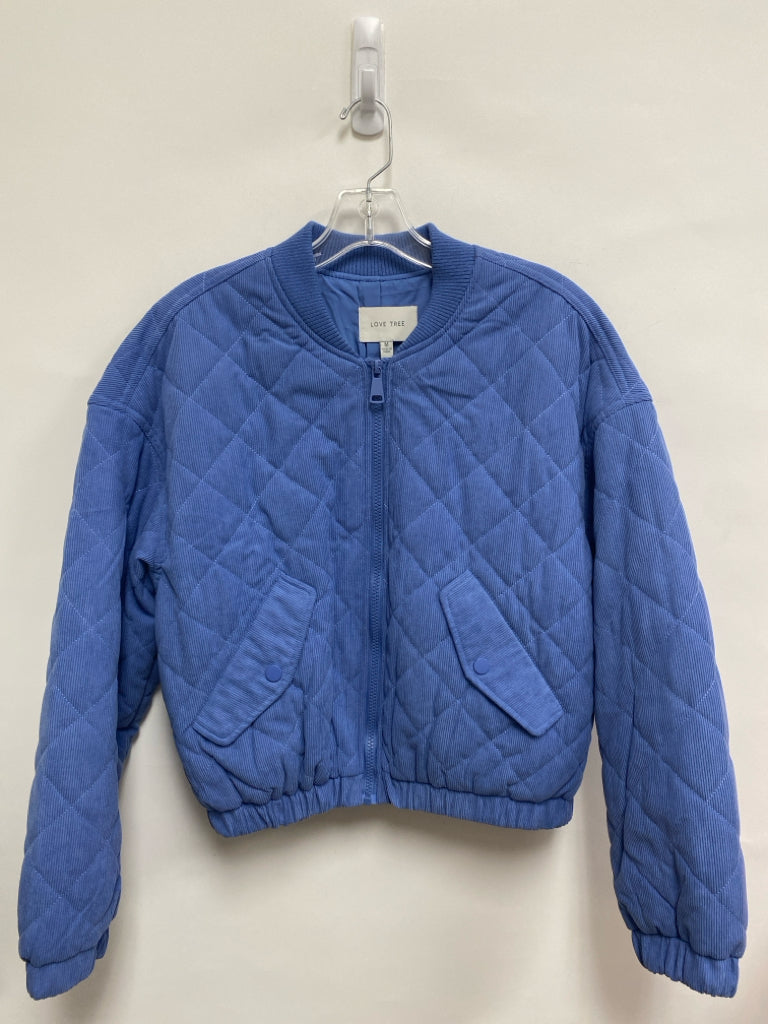 LOVE TREE Size M Blue Puffer Corduroy Ladies Jacket