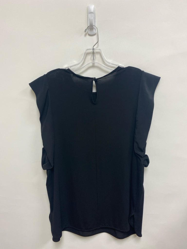 MaxMara Size XL Black Ruffles Sleeveless Ladies Top