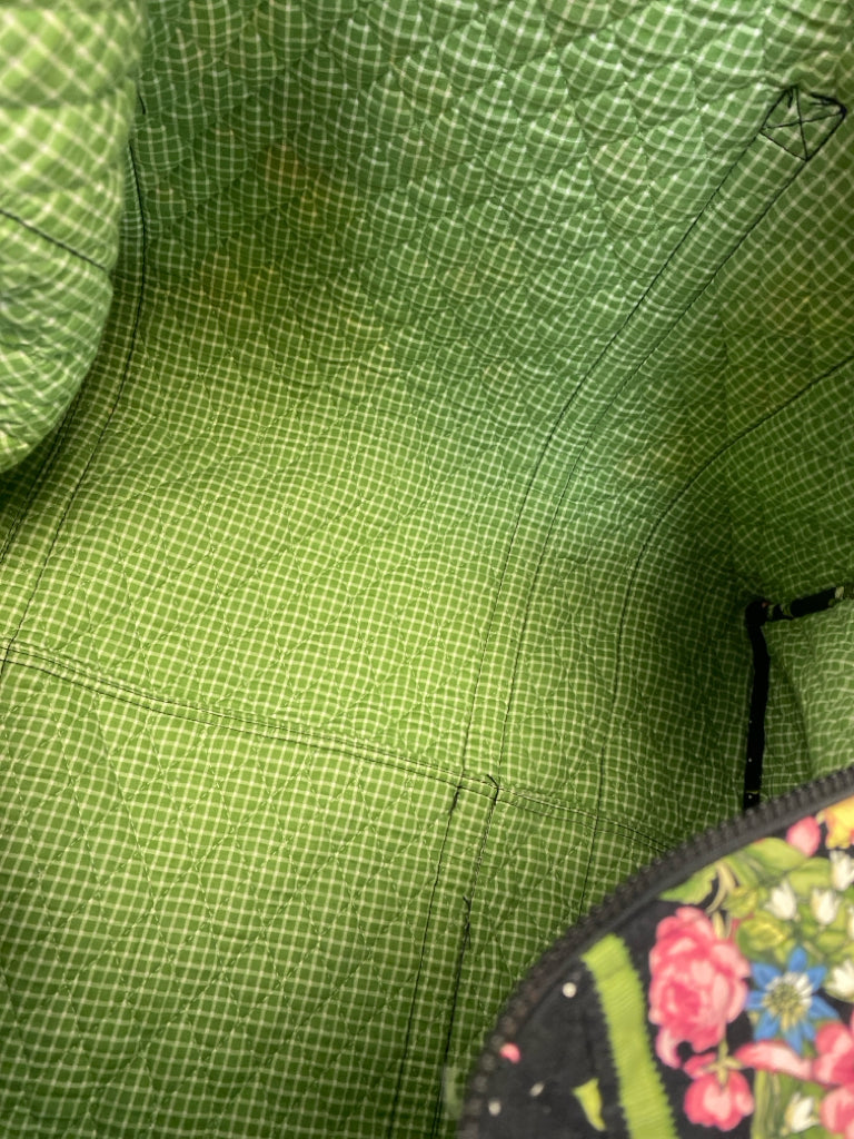 Vera Bradley Black Green/Pink Flowers Duffle Bag