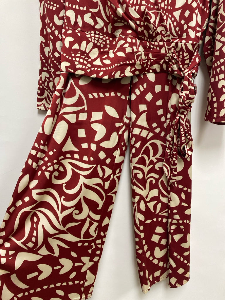 Joie Size XS Brown Cream Print Ladies 2pc Pant Set