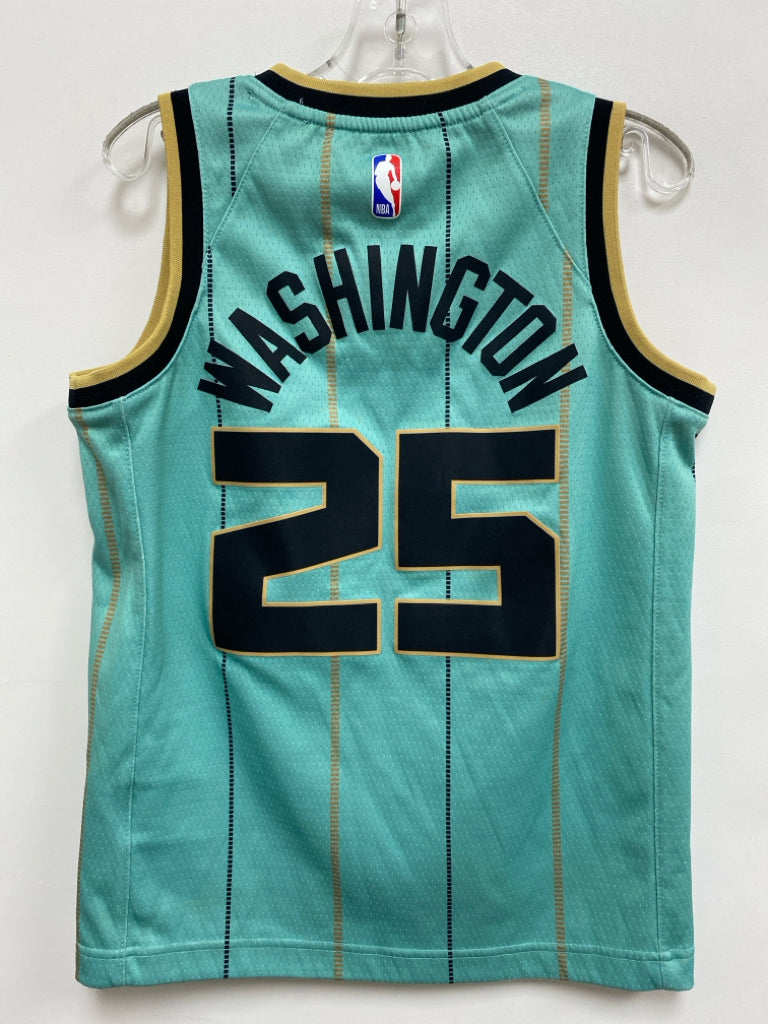 SIZE 8 Aqua Black/Gold Sleeveless Boy&