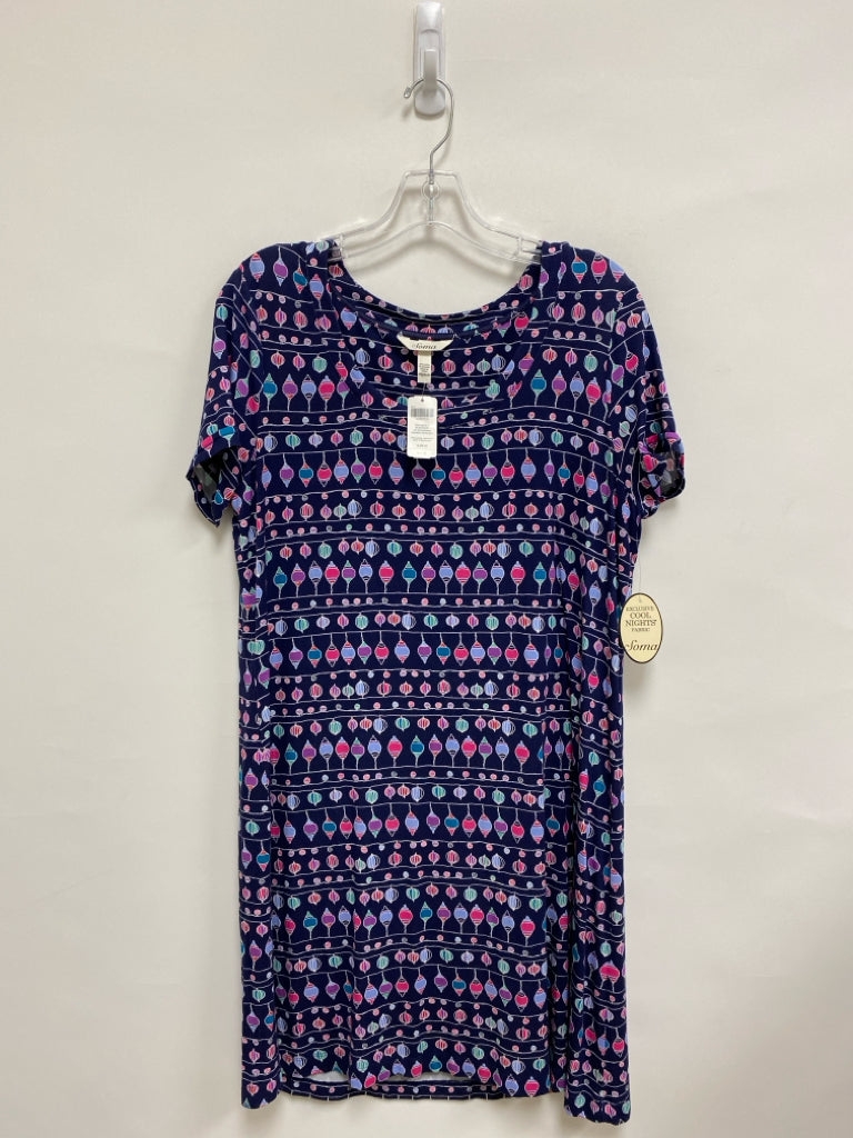 NWT Soma Size M Navy Multi Color Ornaments Ladies Nightshirt