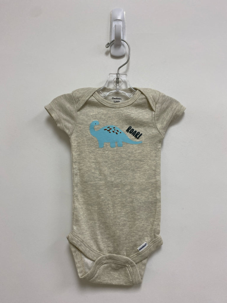 Gerber SIZE 0-3M Cream Aqua Dinosaurs Boy&