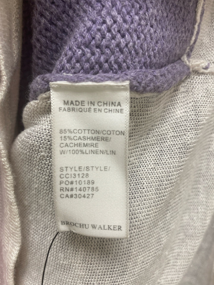 BROCHU WALKER Size XS Lavender White Wool Blend Ladies Sweater