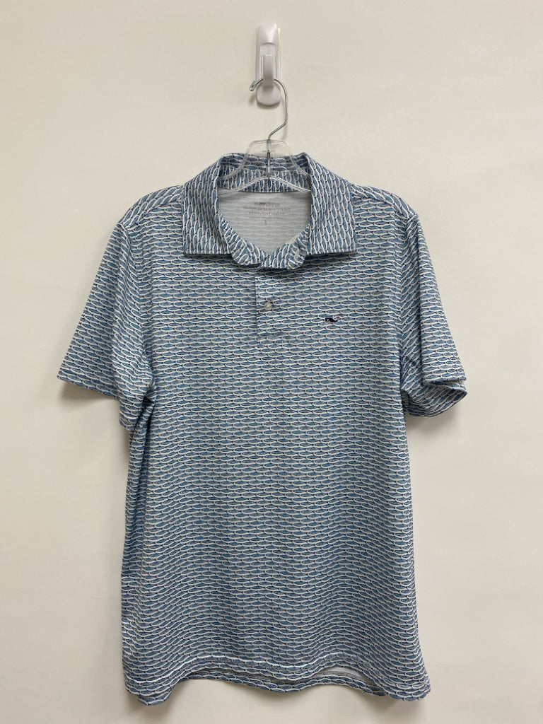 Vineyard Vines SIZE 16 White Blue Fish Polo Boy&
