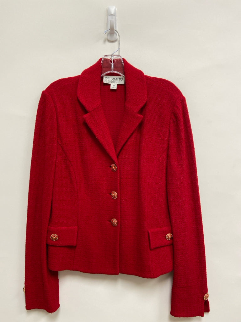 ST. JOHN Size 10 Red Ladies Jacket