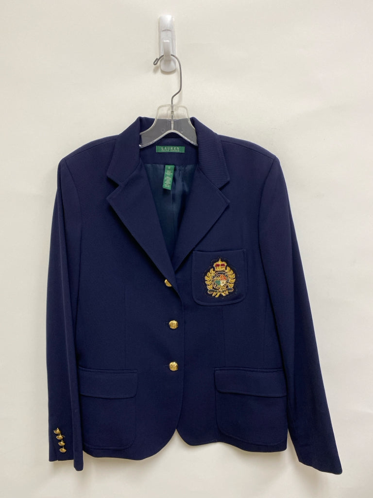 Lauren Ralph Lauren Size 12 Navy Crest Wool Ladies Jacket
