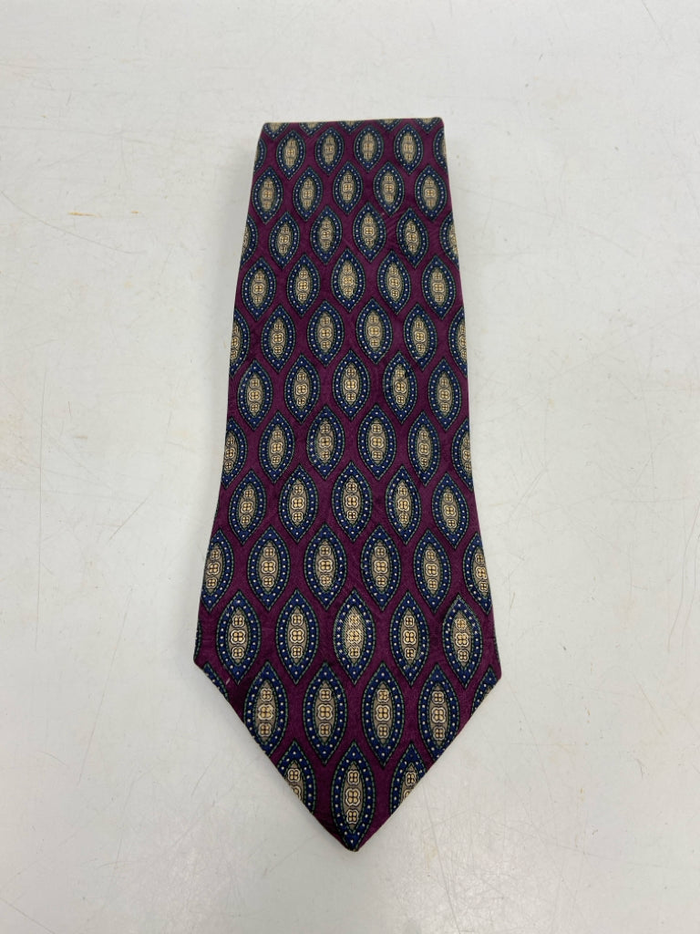 Robert Talbott Burgundy Navy/Brown Print Men&