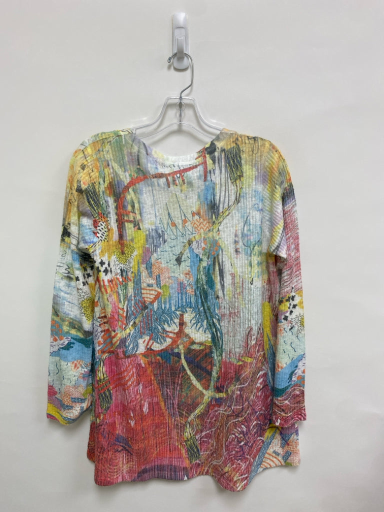 Inoah Size S Yellow Green/Multi Abstract Ladies Sweater