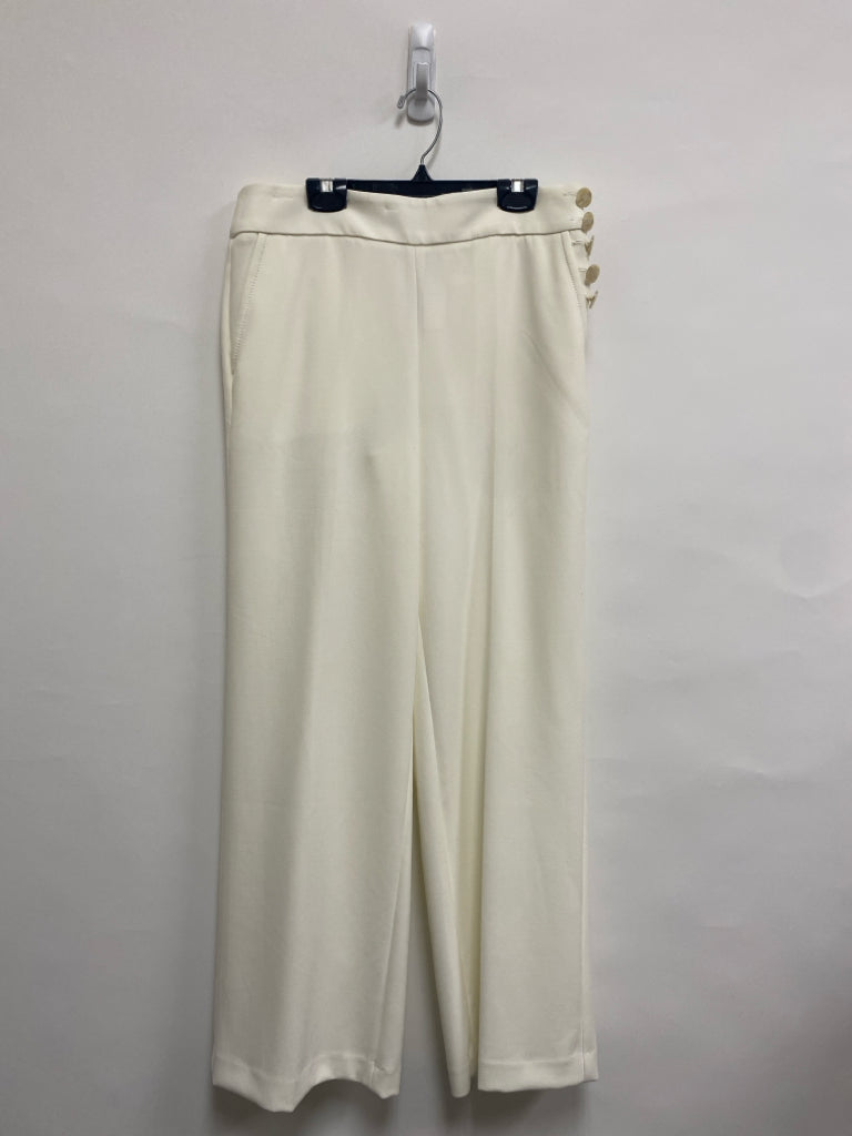 NWT Talbots Size 8P Cream Butterflies Wide Leg Petite Pants
