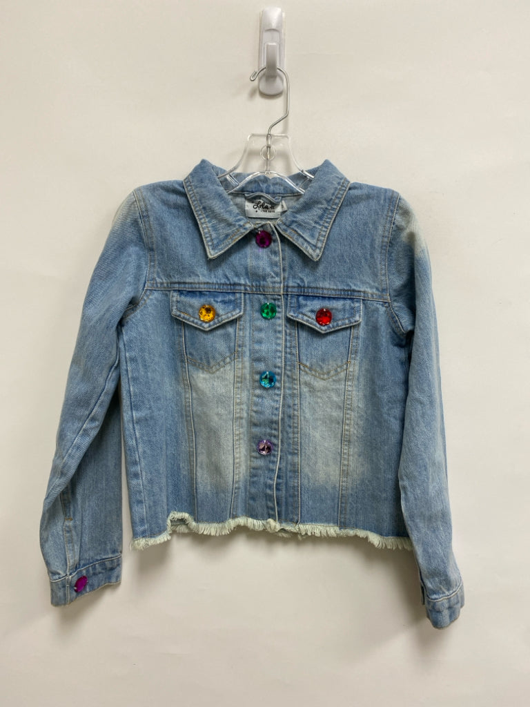 SIZE 10 Faded Blue Jeweled Denim Girl&