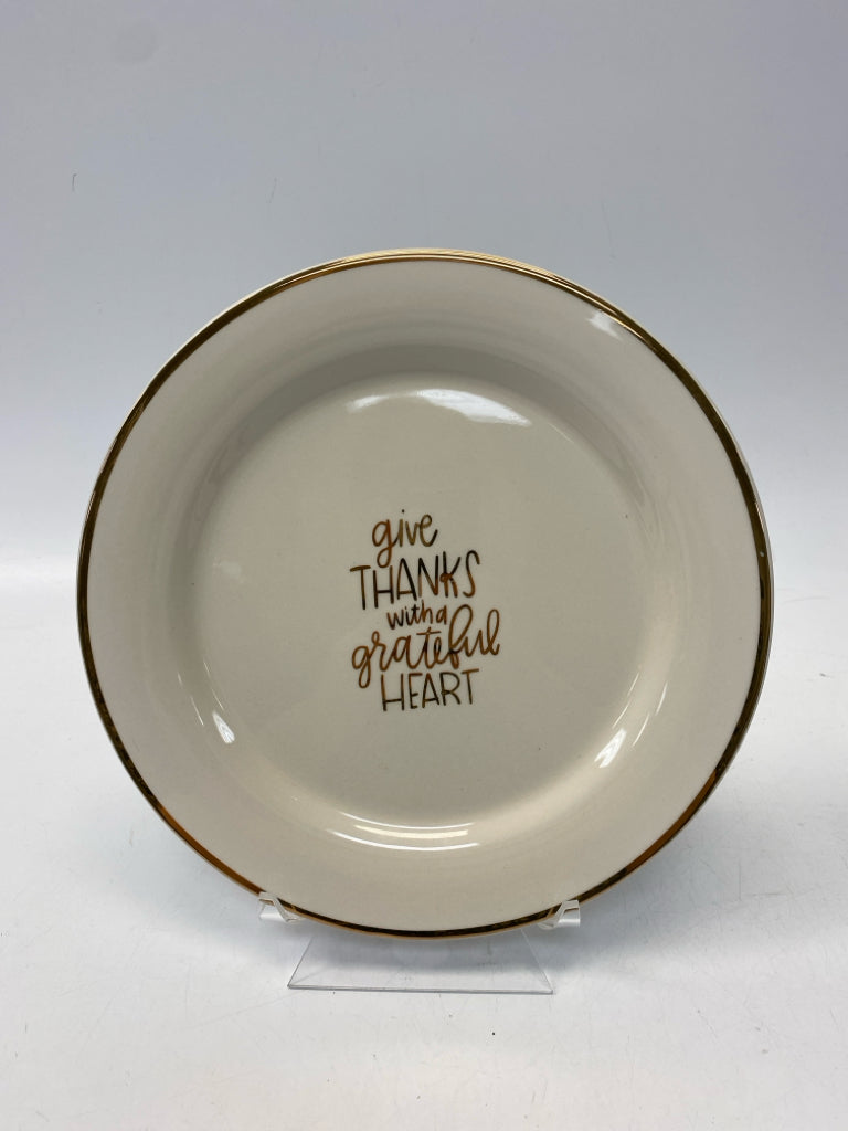 Cream Gold Words Decorative Plate