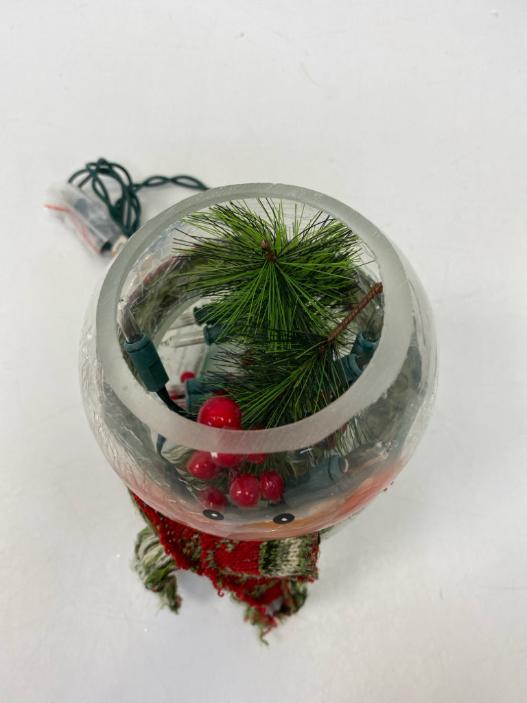 Clear Red/Green Lit Crackle Glass Christmas
