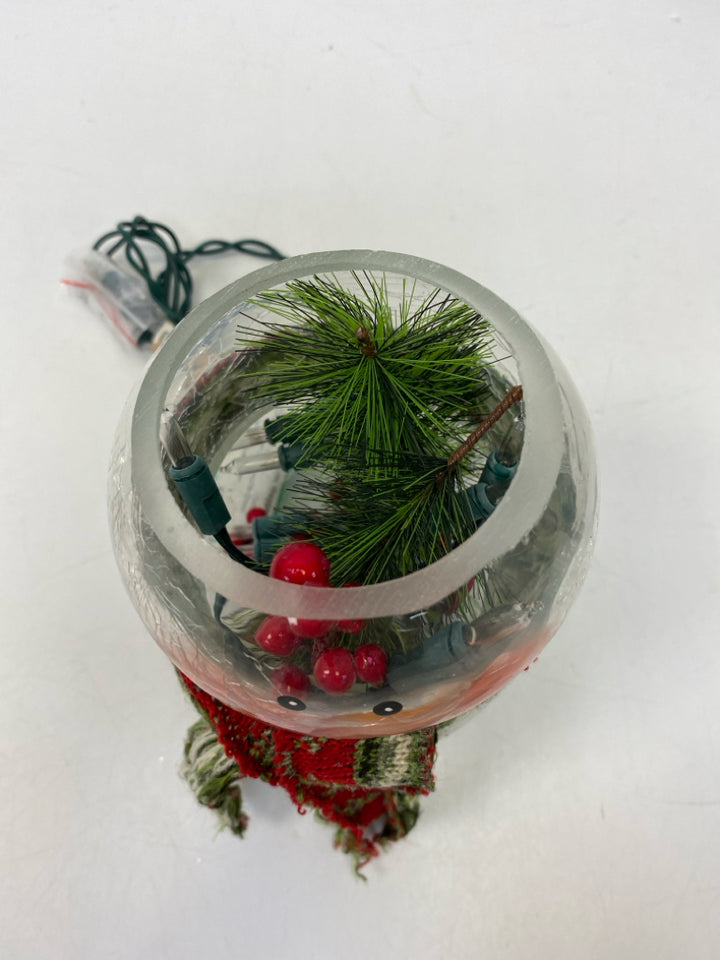 Clear Red/Green Lit Crackle Glass Christmas