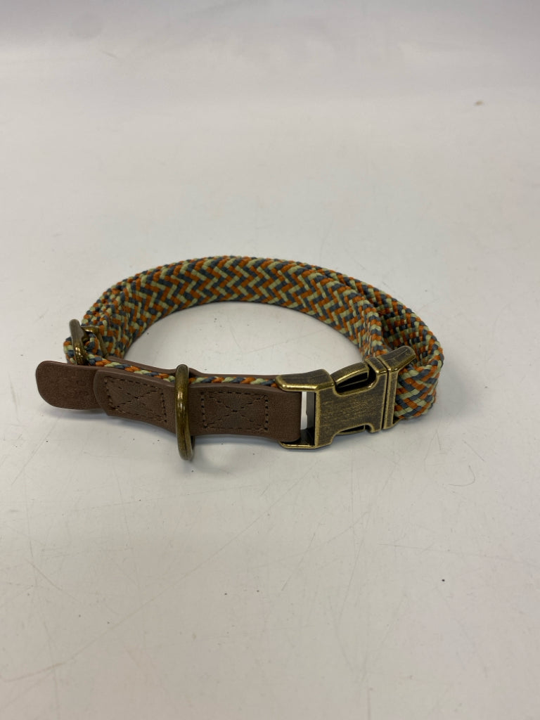 Blue/Green Orange Woven Pet Collar/Leash