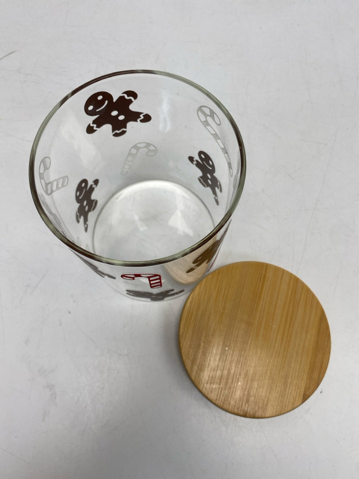 Clear Red/Brown Gingerbread Wood/Glass Christmas