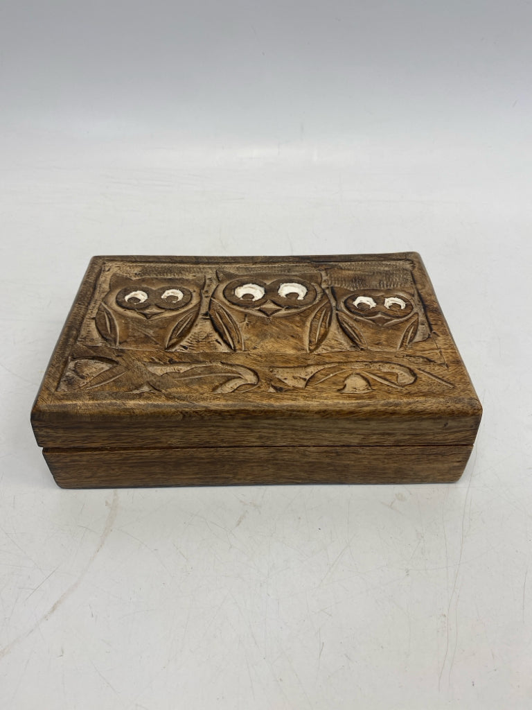 Brown Owl Wood Box