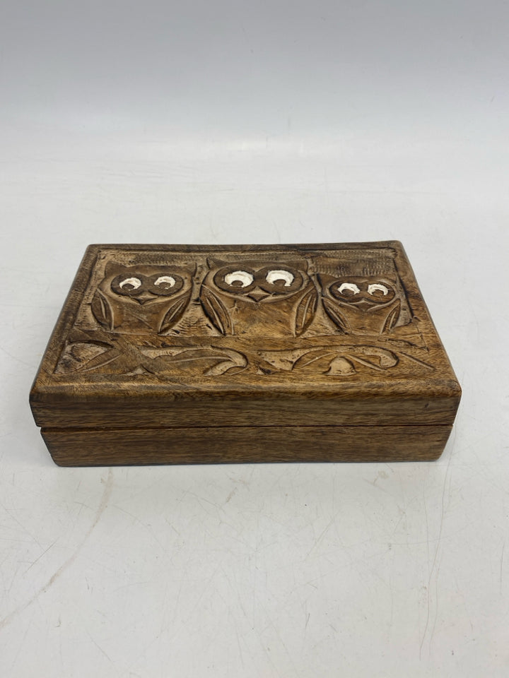 Brown Owl Wood Box