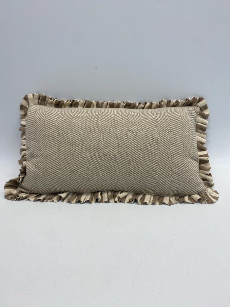 Khaki Cream Striped Pillow