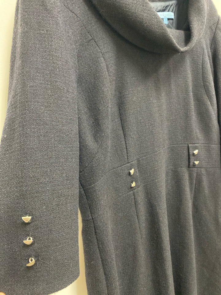 Antonio Melani Size 6 Dark Navy Wool Blend Ladies Dress
