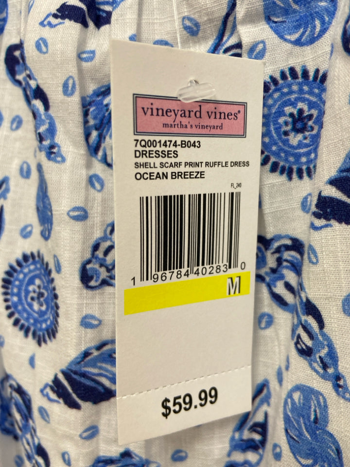 NWT Vineyard Vines SIZE M White Blue Shells Sleeveless Girl&