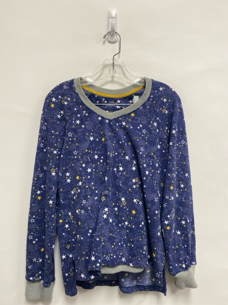 Cuddl duds Size M Blue Gray/Yellow Stars Ladies 2pc Pajamas