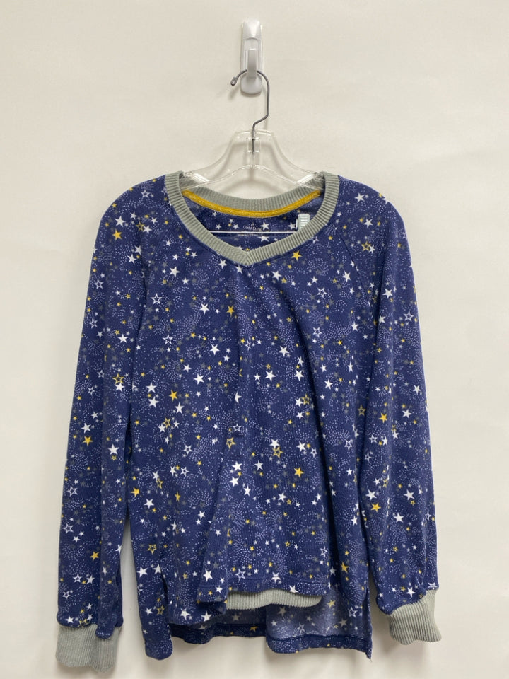 Cuddl duds Size M Blue Gray/Yellow Stars Ladies 2pc Pajamas