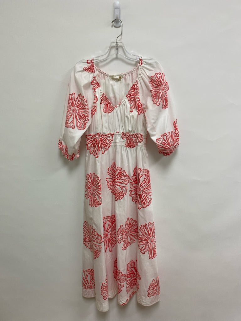 Marie Oliver Size S White Dark Coral Maxi Ladies Dress