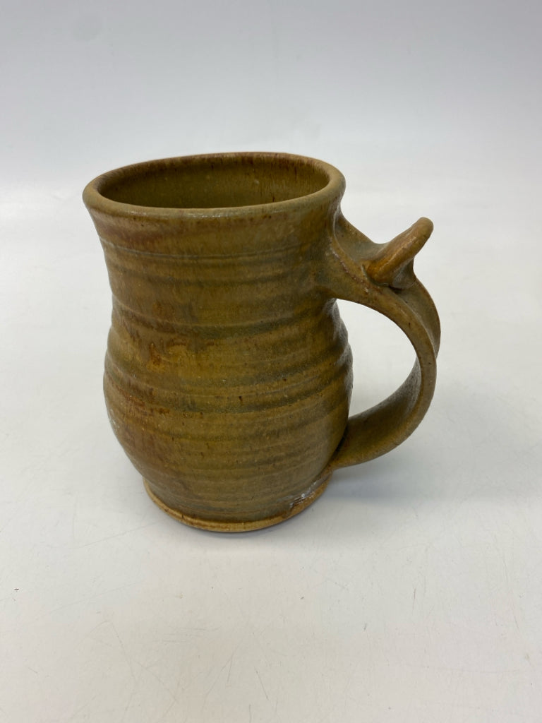 Brown Mottled Pottery Coffee Mug