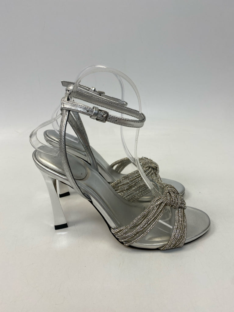 Marc Fisher ML Canellie Size 8 Silver Rhinestone(s) Sandals