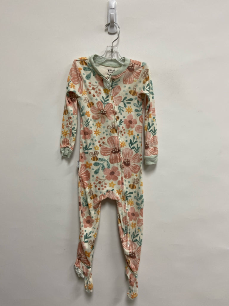 SIZE 18-24M Cream/Coral Aqua/Yellow Floral Girl&