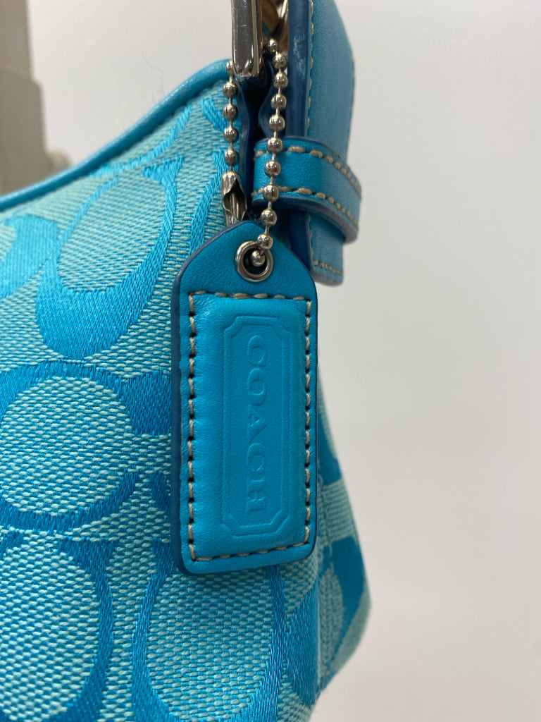 Coach Vintage Y2K Hampton Demi Baguette Blue Mini Handbag 6371