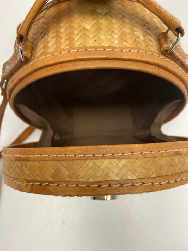 Brown Woven Handbag