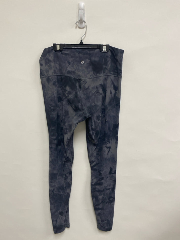 Lululemon Size XL Gray Black Tie Dye Athletic Leggings