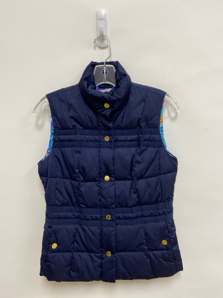 LILLY PULITZER Size XS Navy Quilted Puffer Ladies Vest