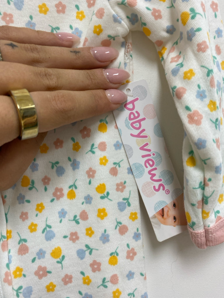 NWT SIZE 6-9M White Blue/Pink Flowers Girl&