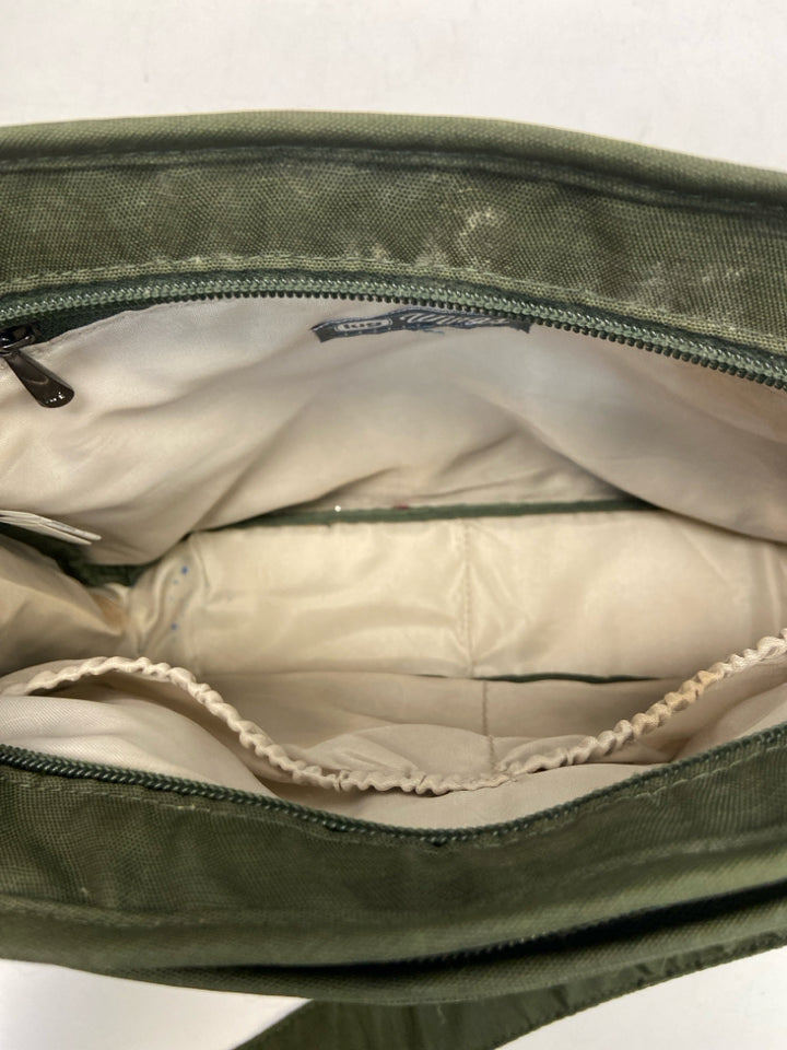 Lug Dark Green Quilted Nylon Crossbody