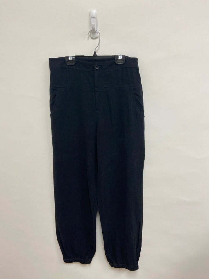 Anthropologie Size 4 Black Joggers Linen Blend Ladies Pants