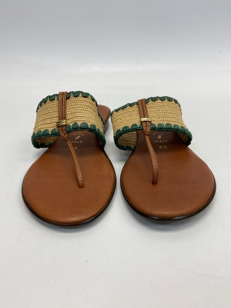 ItalianShoemaker  Size 6.5 Cream/Green Sandals