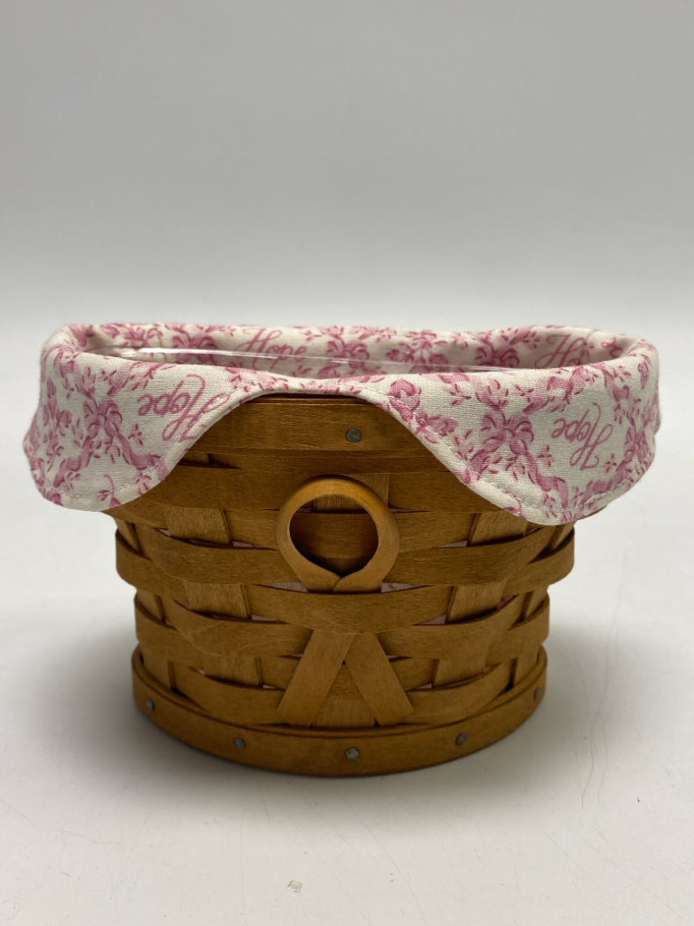 Longaberger Brown Pink/Cream Basket