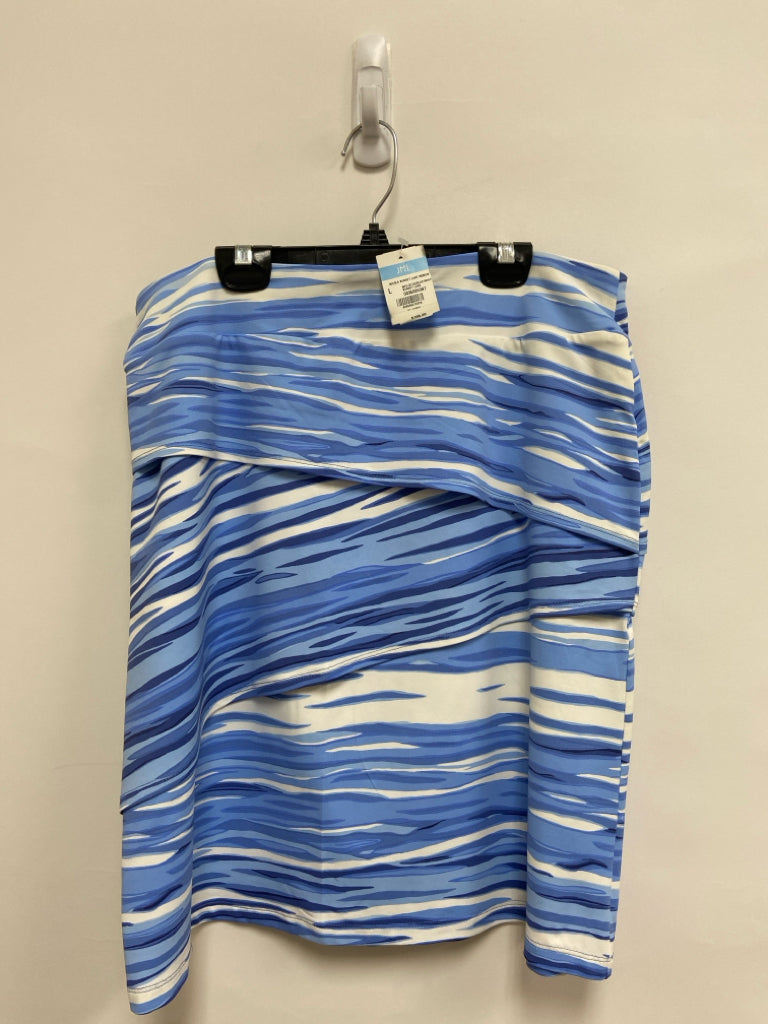NWT J McLaughlin Size L Blue White Striped Ladies Skirt