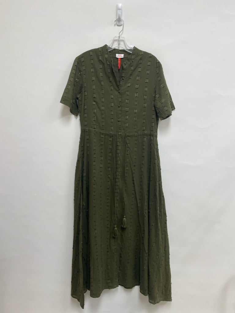 Size M Dark Olive Texture Maxi Ladies Dress