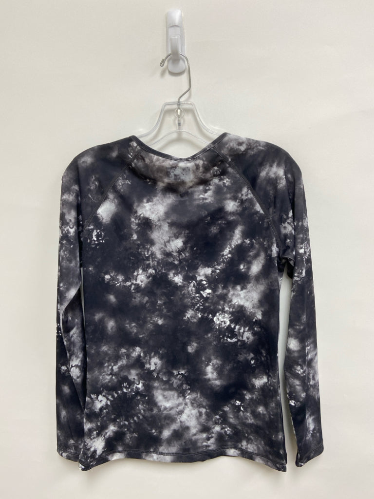 Athleta Size M Black/Gray Tie Dye Athletic Top