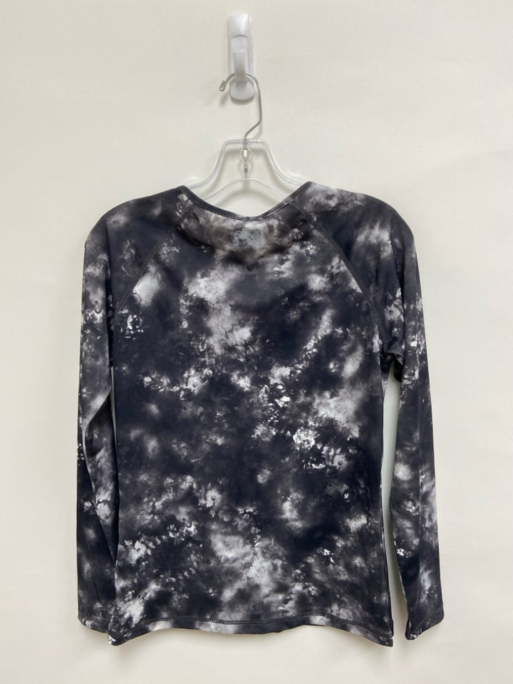 Athleta Size M Black/Gray Tie Dye Athletic Top