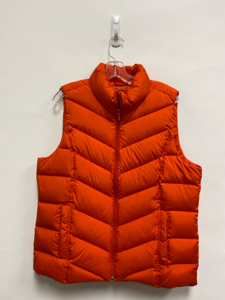 Lands End Size L Orange Puffer Ladies Vest