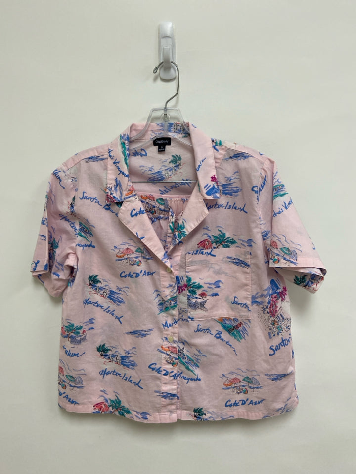 Gap Size S Pink Blue/Multi Tropical Ladies 2pc Pajamas