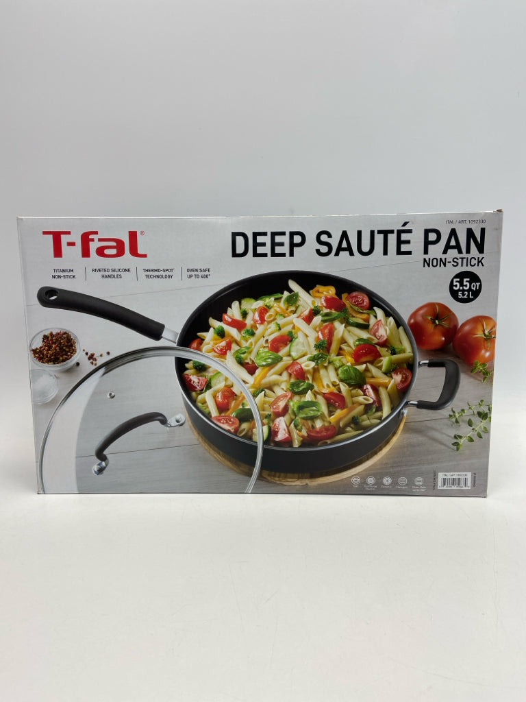 NEW/BOX T-Fal Black Clear Glass/Metal Cookware